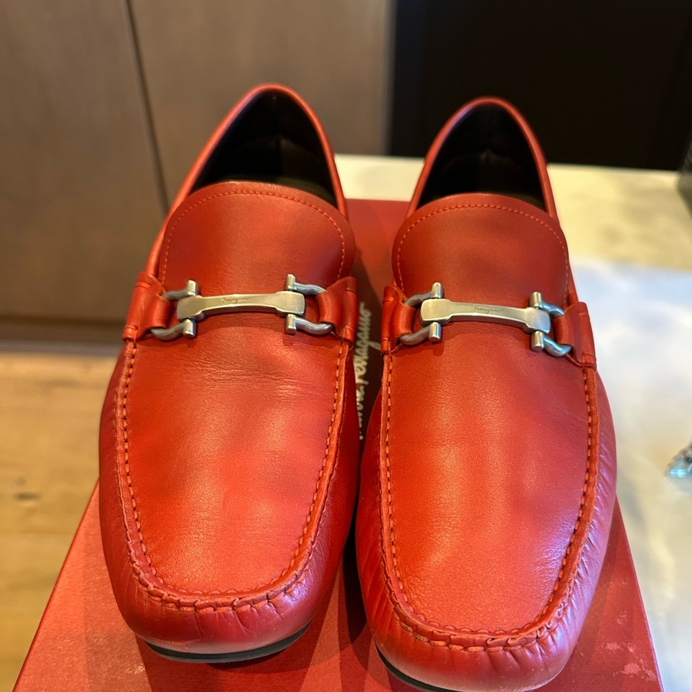 Dark Red Salvatore Ferragamo Men loafers.
